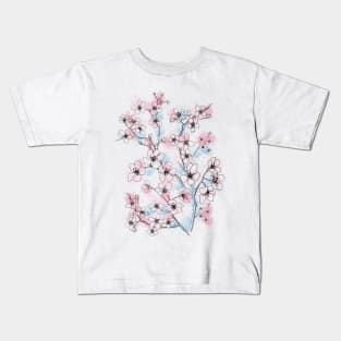 FLOWER ART, CHERRY BLOSSOMS. Kids T-Shirt